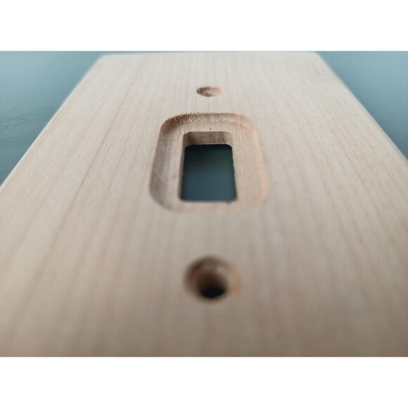 Raw Wood Single Light Switch Cover Plate Metal Reinforcement Old New Stock - Picture 8 of 10